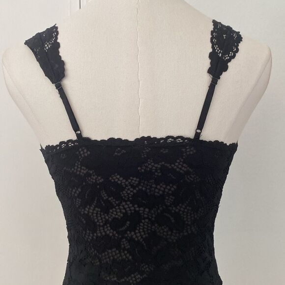 Free People Black Lace Gazy Eyes Lace-Up Bodysuit Size XS - Picture 8 of 11